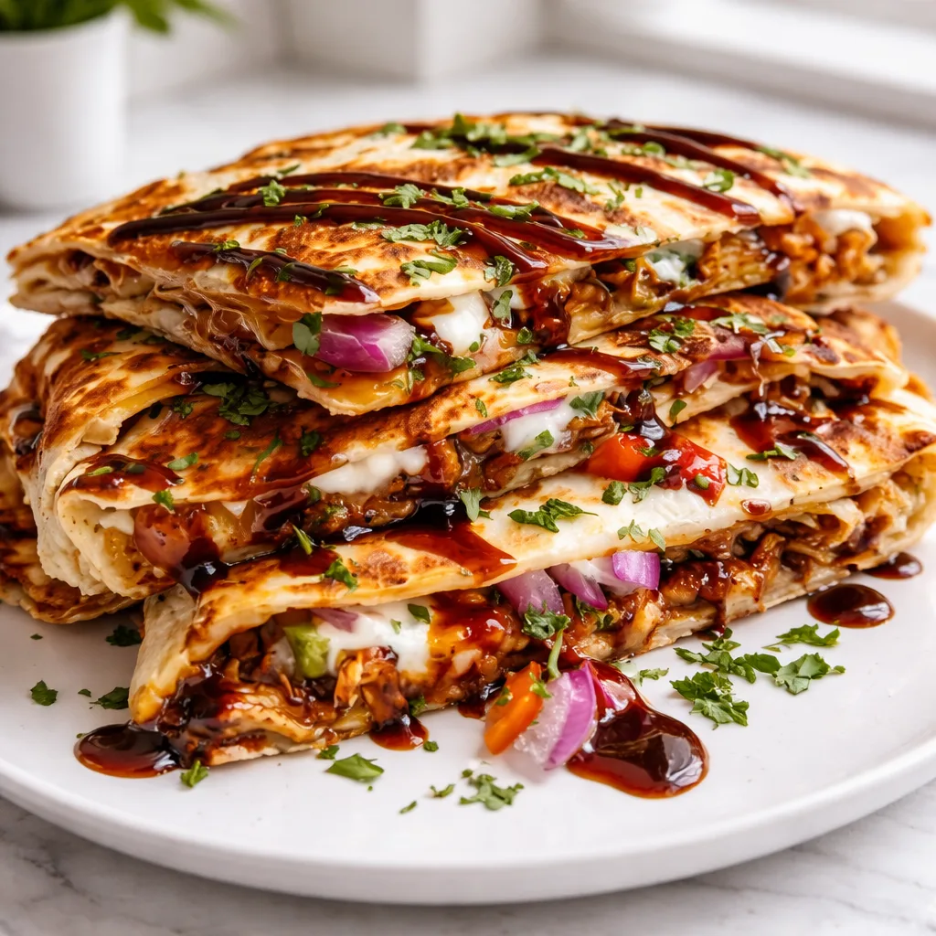 Hot Honey BBQ Chicken Quesadillas