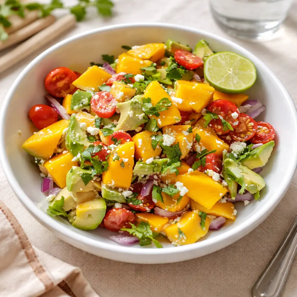 Avocado Mango Salad with Zesty Lime Dressing: A Tropical Escape in a Bowl