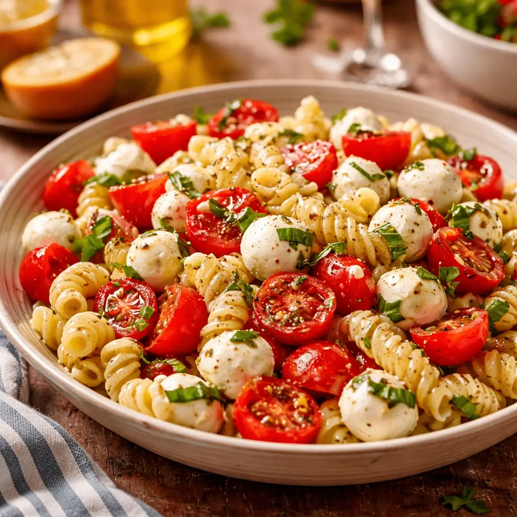 Creamy Caprese Pasta Salad