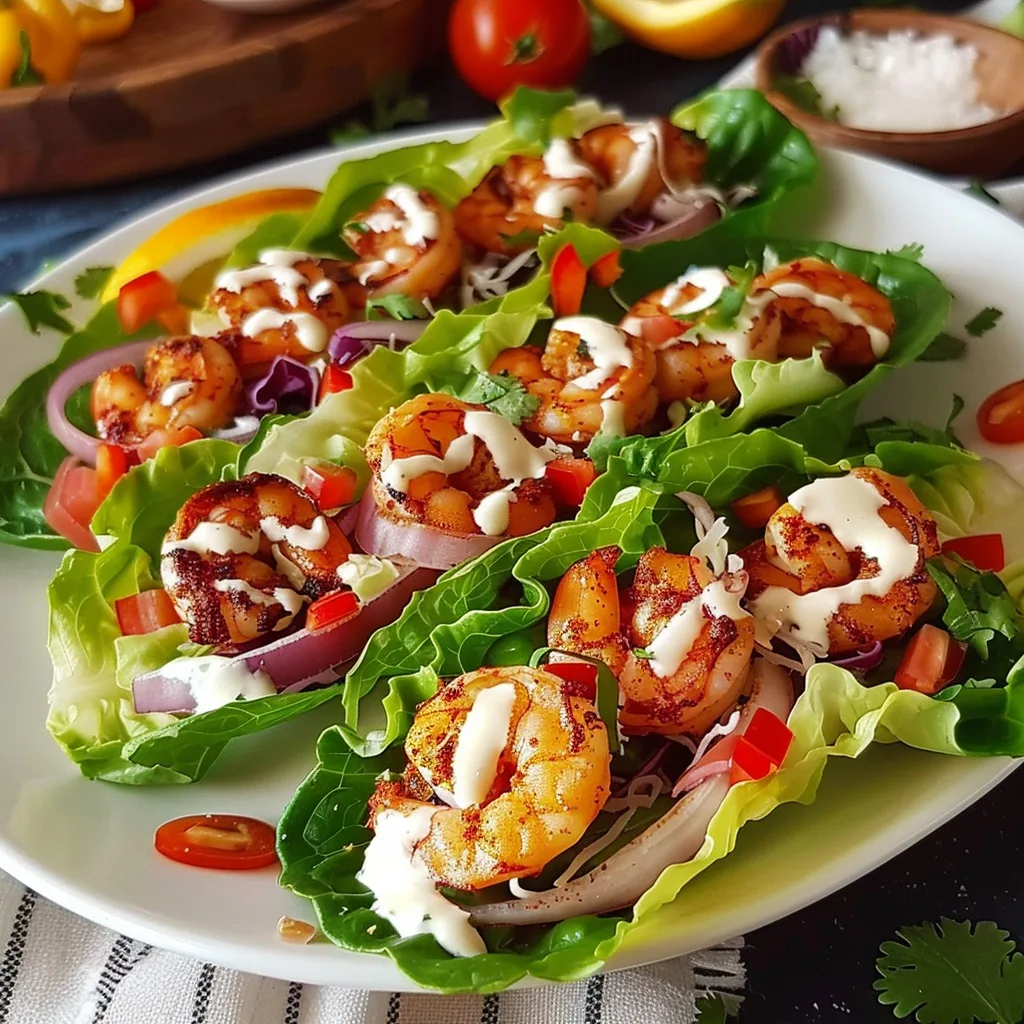 Taco Shrimp Lettuce Boats