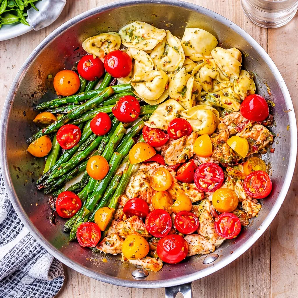 Pesto Chicken Tortellini and Veggies