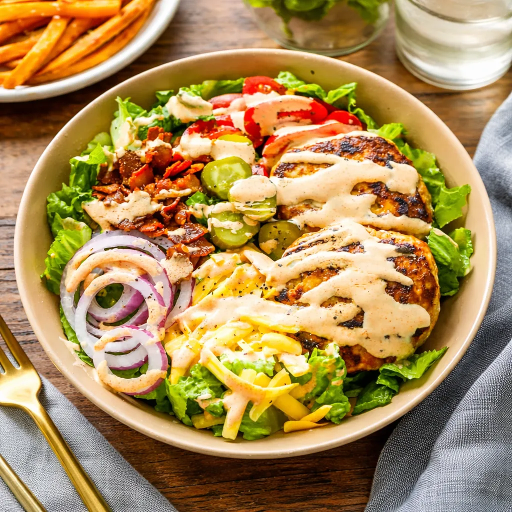 Best Healthy Burger Bowl with Special Sauce