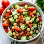 Chickpea Salad with Cucumbers and Tomatoes