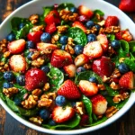 15-Minute Strawberry Spinach Salad with Feta and Balsamic Glaze
