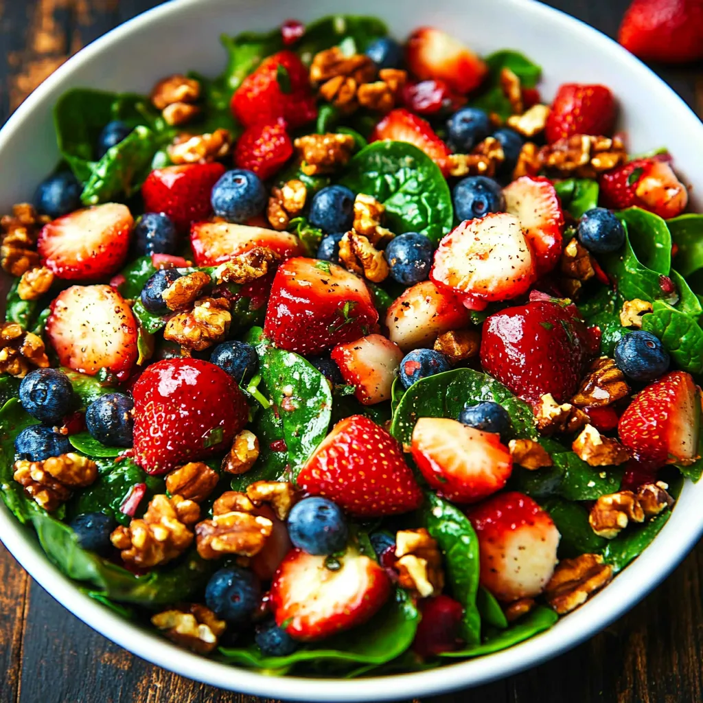 15-Minute Strawberry Spinach Salad with Feta and Balsamic Glaze