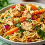 Crunchy Asian Chicken Pasta Salad