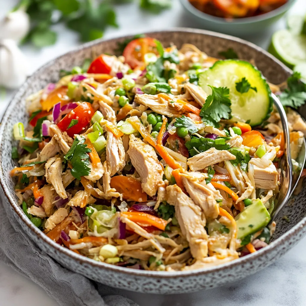 Easy Thai Chicken Salad with Peanut Dressing