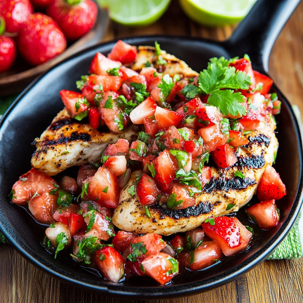 Cilantro Lime Grilled Chicken with Strawberry Salsa