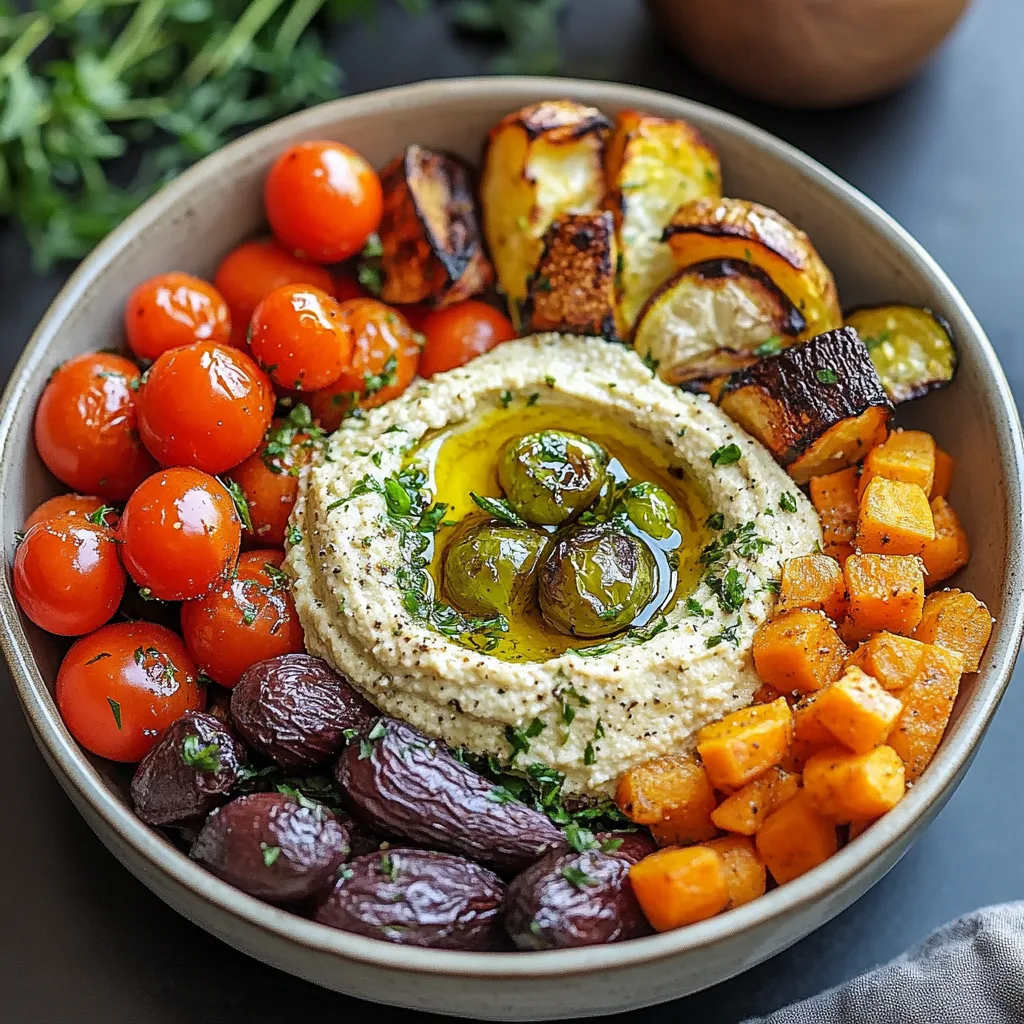 Roasted Veggie and Hummus Bowl: A Wholesome, Plant-Based Creation