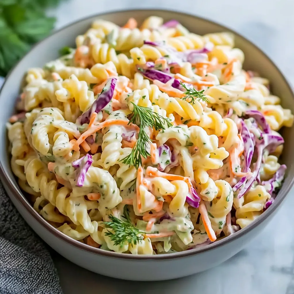 Irresistible Pasta Salad with Coleslaw Dressing