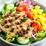 Burger Salad with Special Sauce Dressing