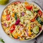 Veggie Rainbow Orzo Salad with Lemon and Feta – A Fresh Summer Recipe