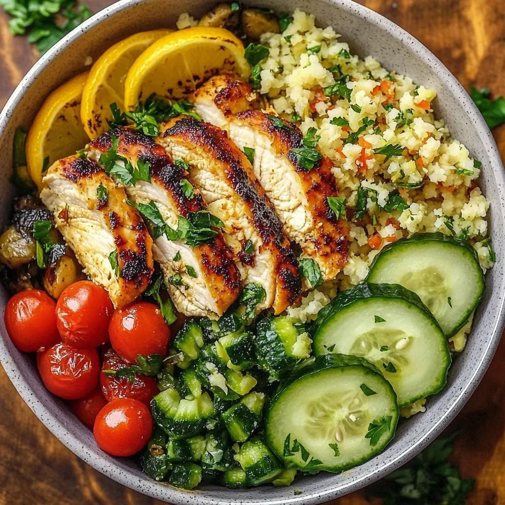Mediterranean Lemon Chicken Bowls