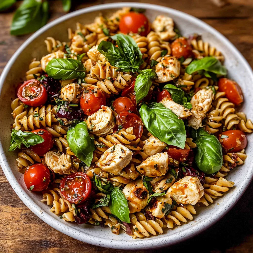 Caprese Chicken Pasta Salad