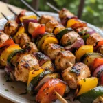 Summery Mediterranean Chicken Kabobs with Fresh Vegetables and Zesty Lemon-Herb Marinade