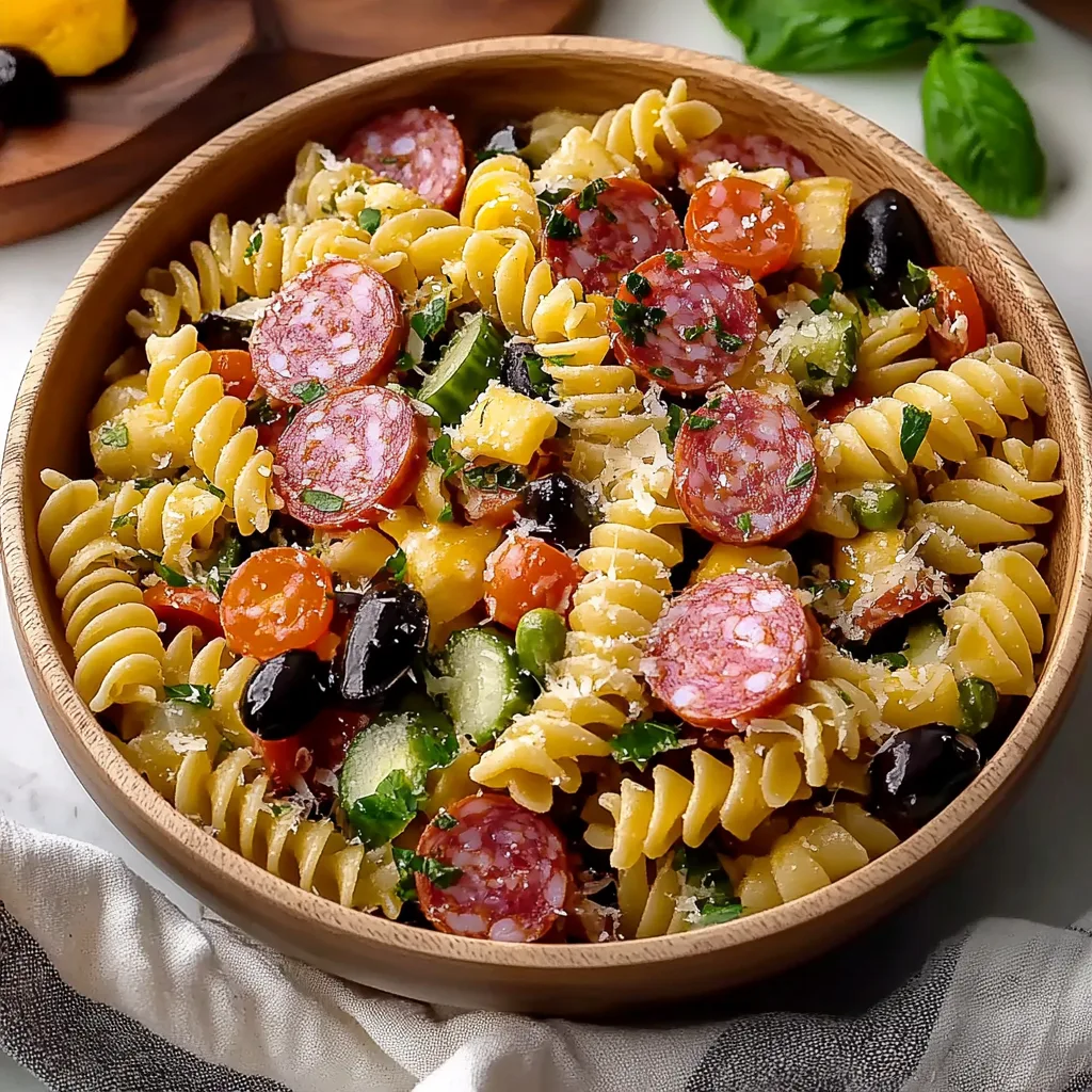 Cheesy Italian Pasta Salad With Salami
