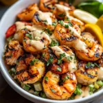 Quick Grilled Shrimp Bowls with Creamy Garlic Sauce