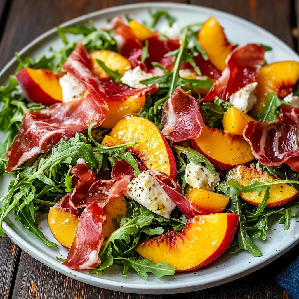 Peach Arugula Prosciutto Salad