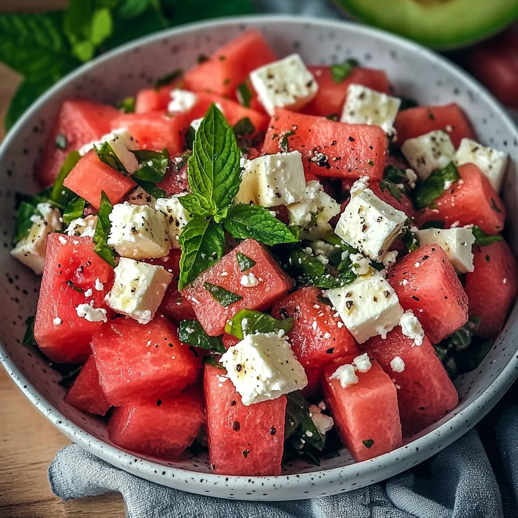 Watermelon Feta Salad with Mint