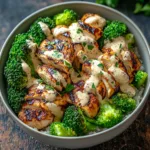 Grilled Chicken & Broccoli Bowls with Creamy Garlic Sauce
