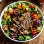 Balsamic Grilled Chicken Salad with Fresh Greens and Crispy Cucumber