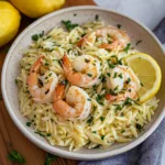 Lemon Garlic Shrimp Orzo