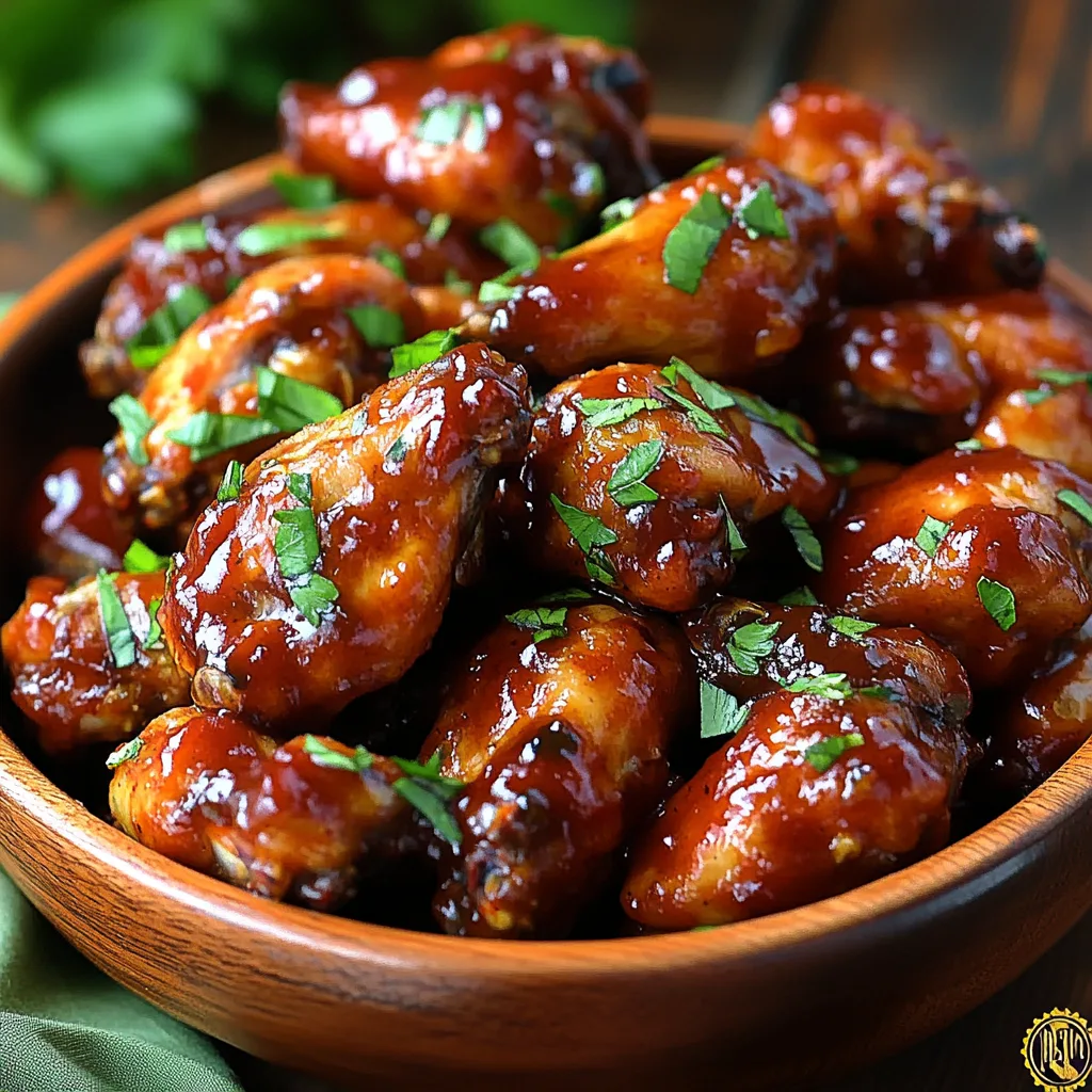 Sweet Spicy BBQ Crockpot Chicken Wings