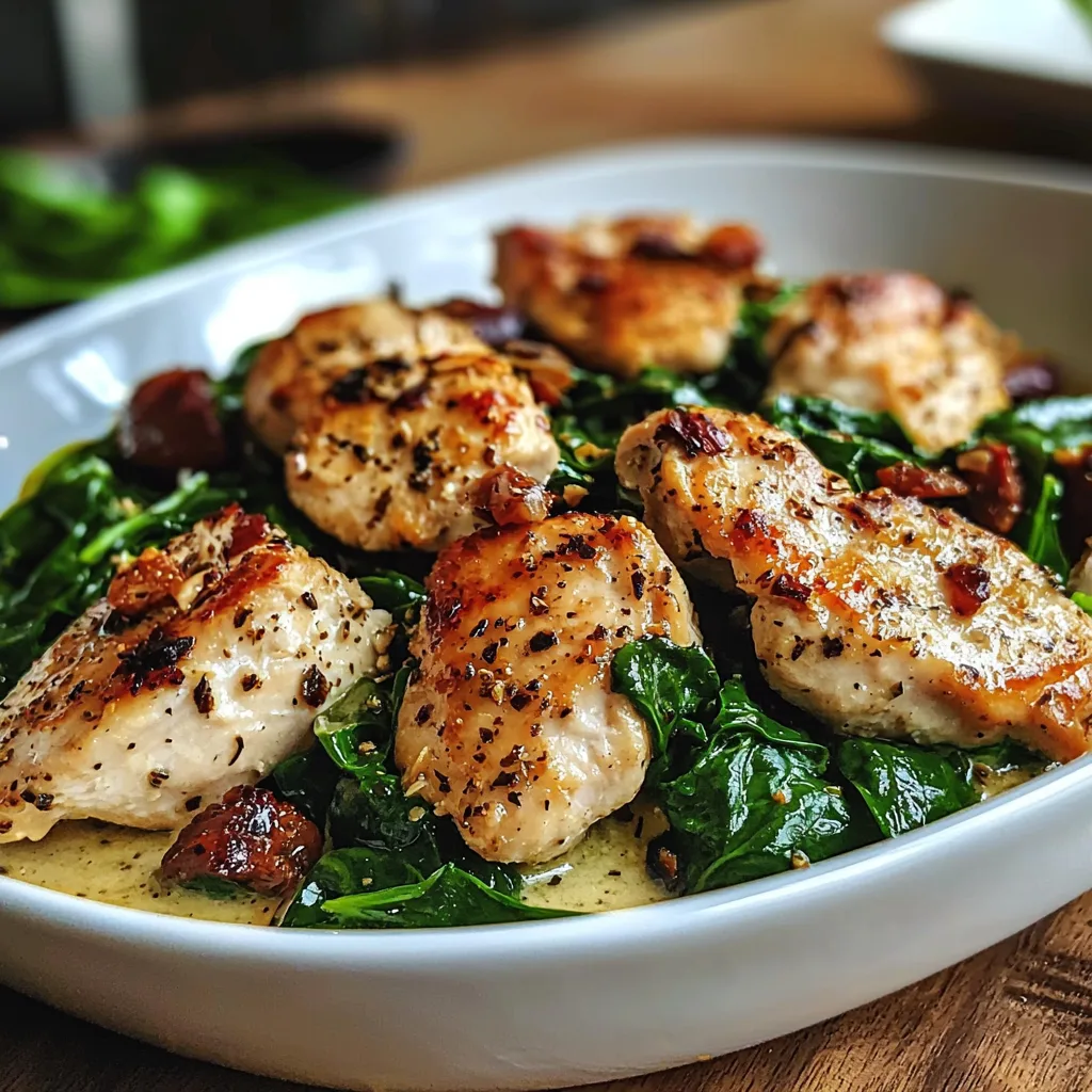 High Protein Chicken Spinach Bake Easy One-Pan Meal with 35g Protein