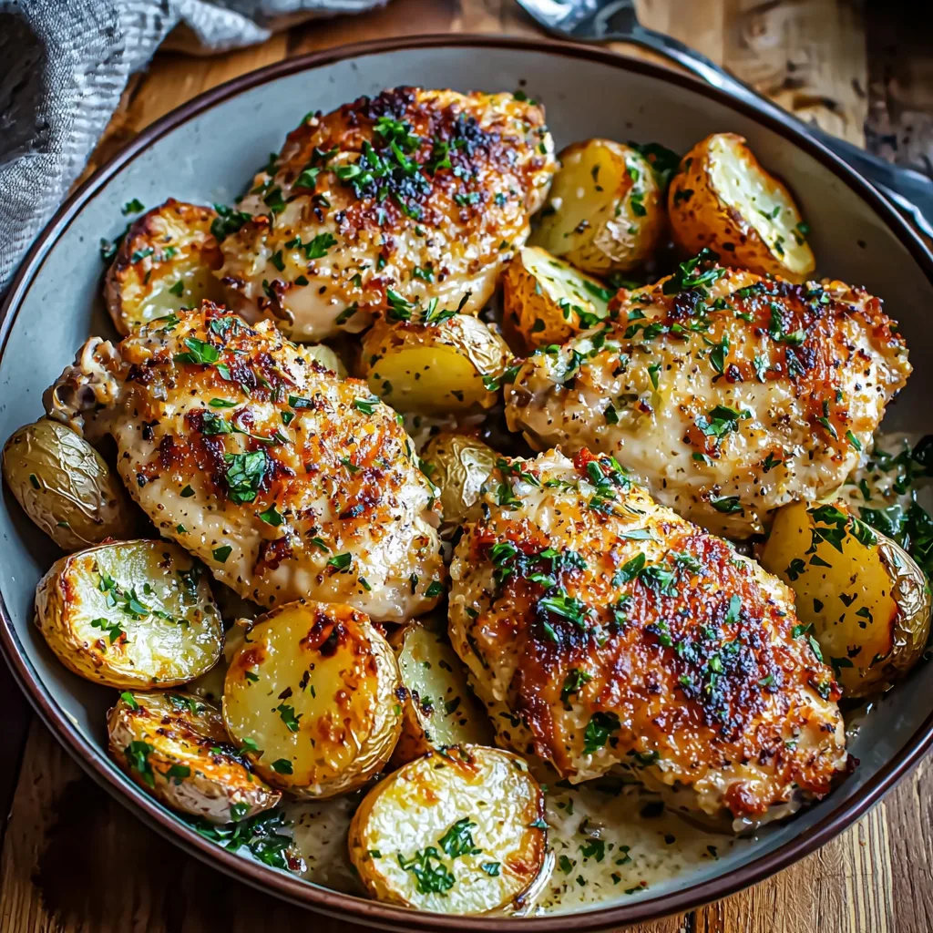 The Best Garlic Parmesan Chicken and Potatoes