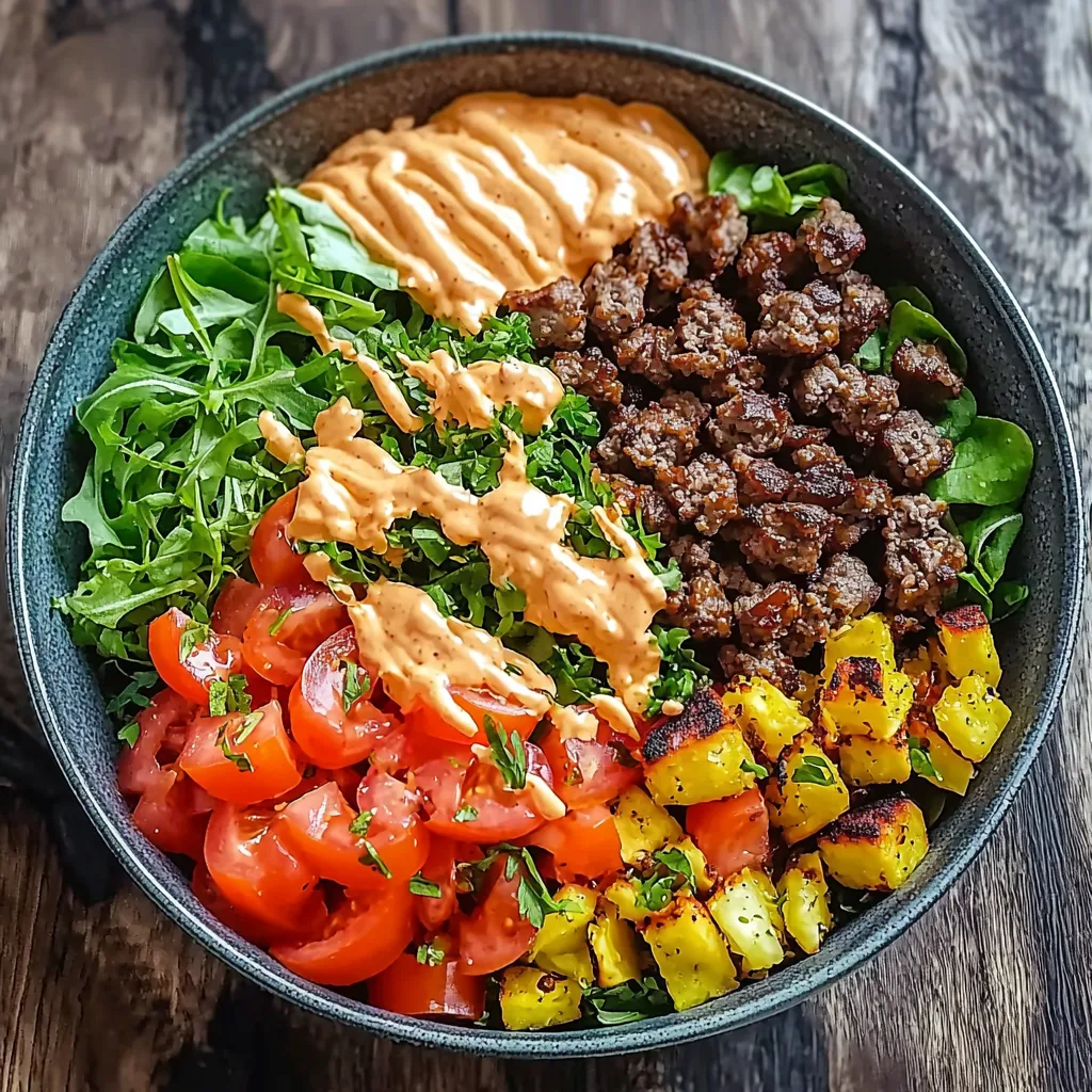 High Protein Burger Bowls