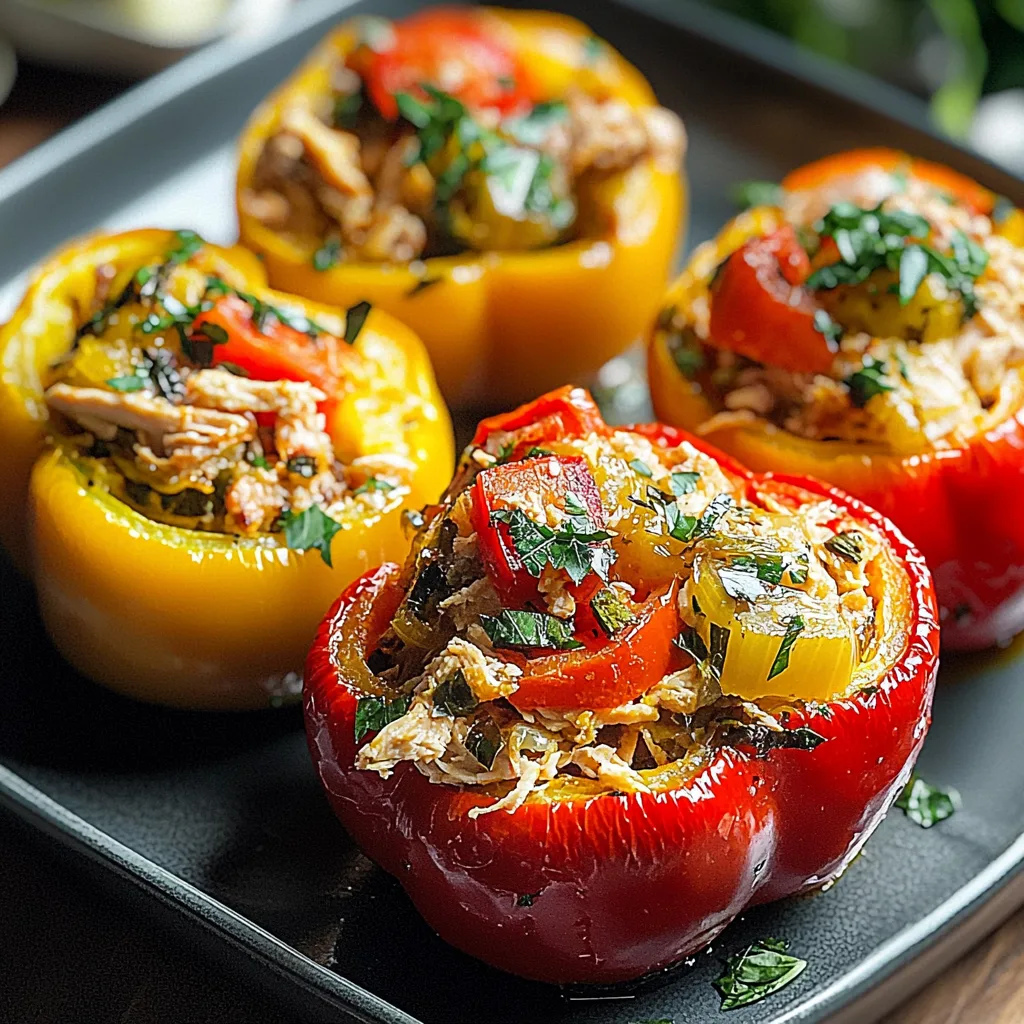 Mediterranean Chicken Stuffed Bell Peppers