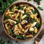 Cranberry Kale Chicken Pasta Salad