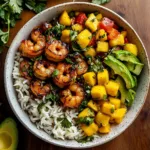 Chipotle Shrimp Avocado and Mango Rice Bowls