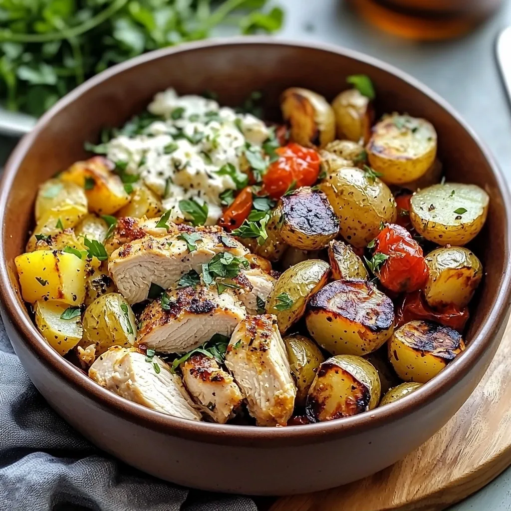 Mediterranean Chicken Potato Bowls