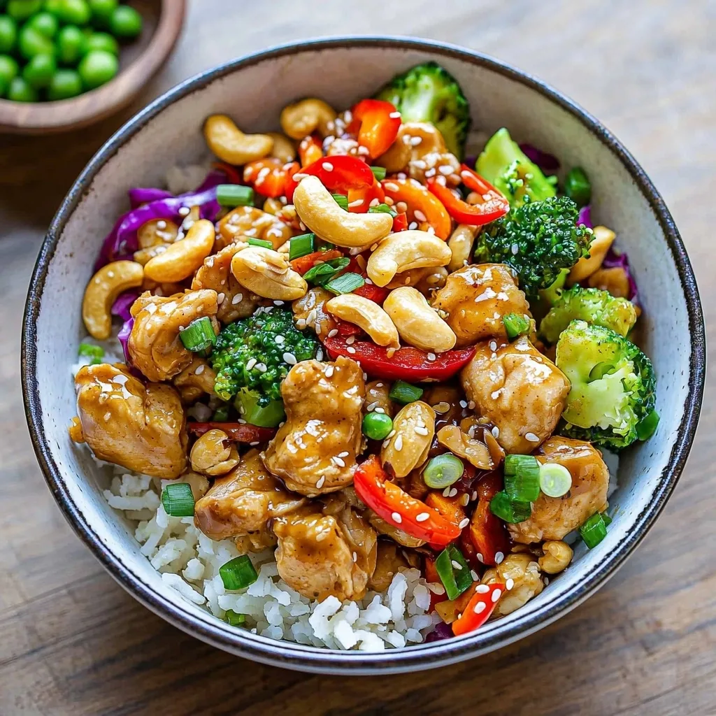 Quick Cashew Chicken Bowl Recipe
