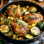 Garlic Butter Chicken with Zucchini and Sweet Corn