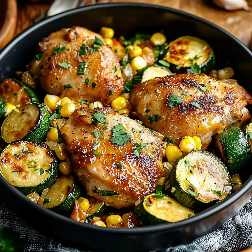Garlic Butter Chicken with Zucchini and Sweet Corn