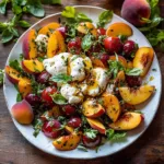 Peach and Burrata Salad with Honey Herb Vinaigrette