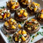 Stuffed Mushrooms with Peaches and Goat Cheese