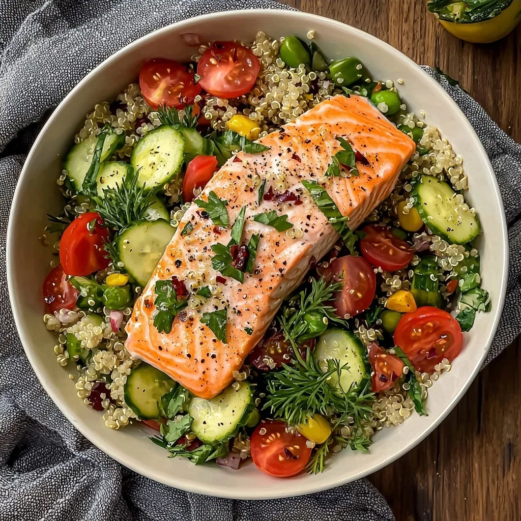 Easy Poached Salmon and Quinoa Salad: A Nourishing Delight