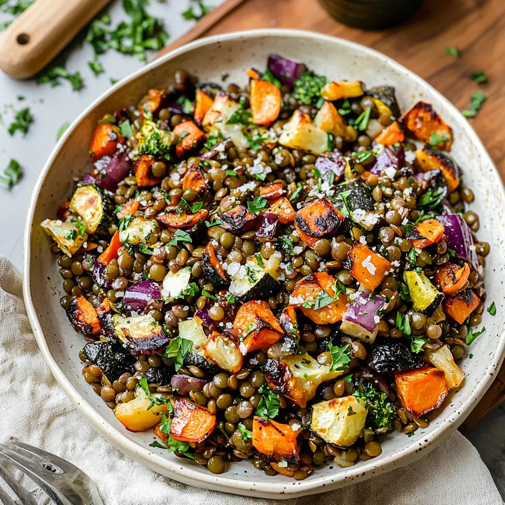 Fall Lentil Salad with Roasted Vegetables (Gluten Free)