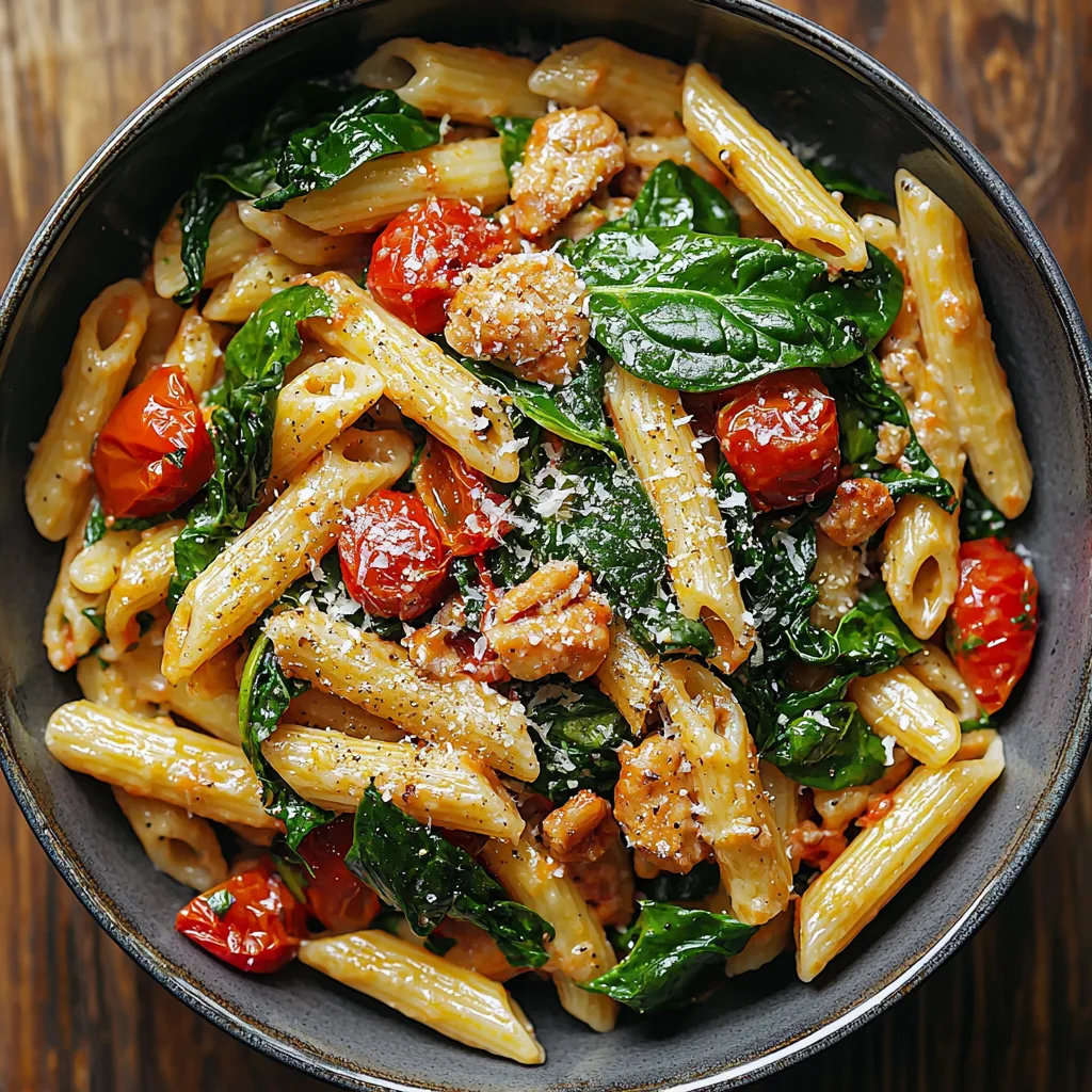 Hearty Spinach Tomato Pasta