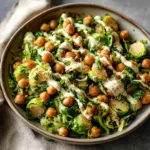 Shaved Brussels Sprouts Salad with Chickpeas and Lemon Tahini