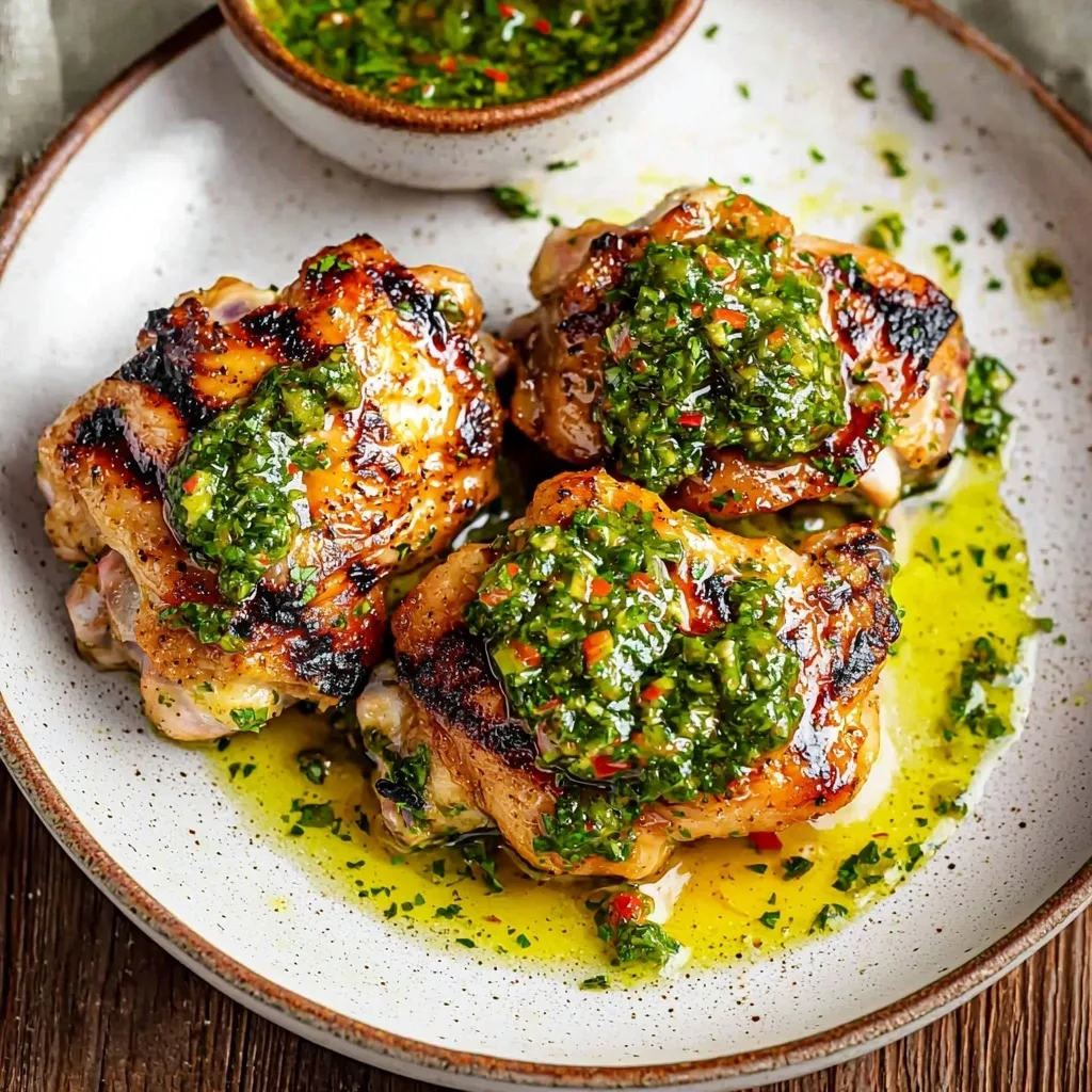 Grilled Chicken Thighs with Chimichurri