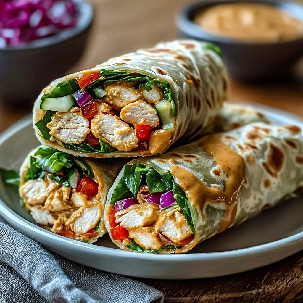 Thai Peanut Chicken Wraps