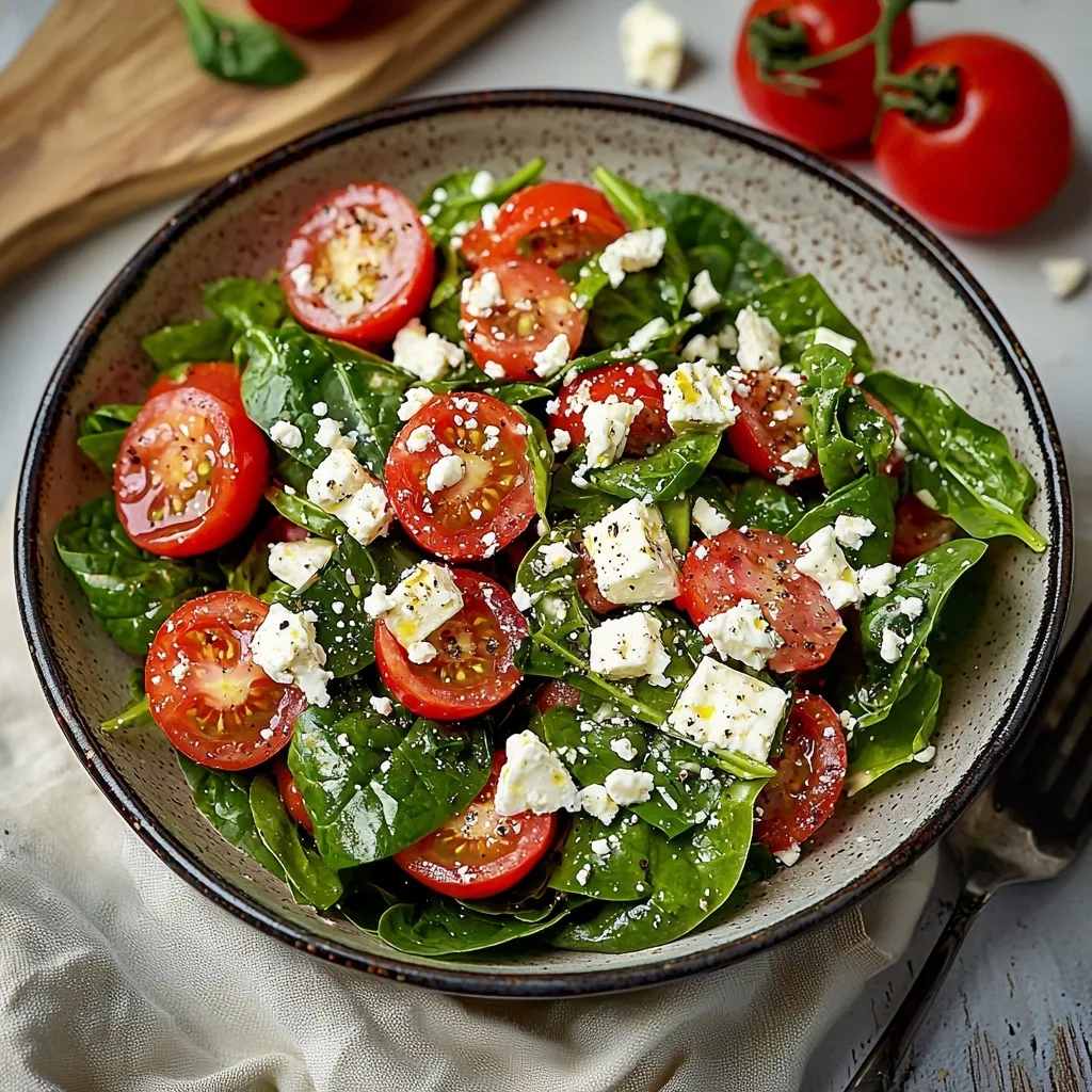 Spinach Tomato Salad with Feta Cheese: A Refreshing Mediterranean Delight