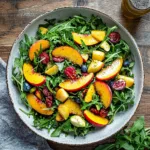 Healthy Summer Salad with Arugula and Peaches