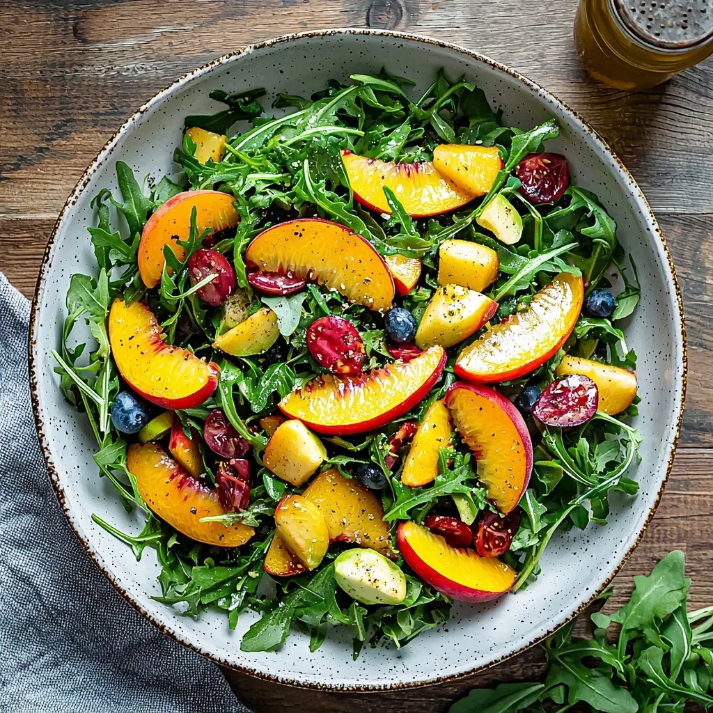 Healthy Summer Salad with Arugula and Peaches