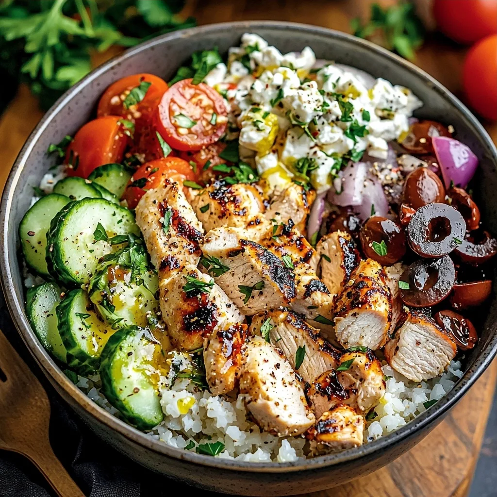 Delicious Low-Carb Greek Chicken Bowls (Keto, Gluten-Free)