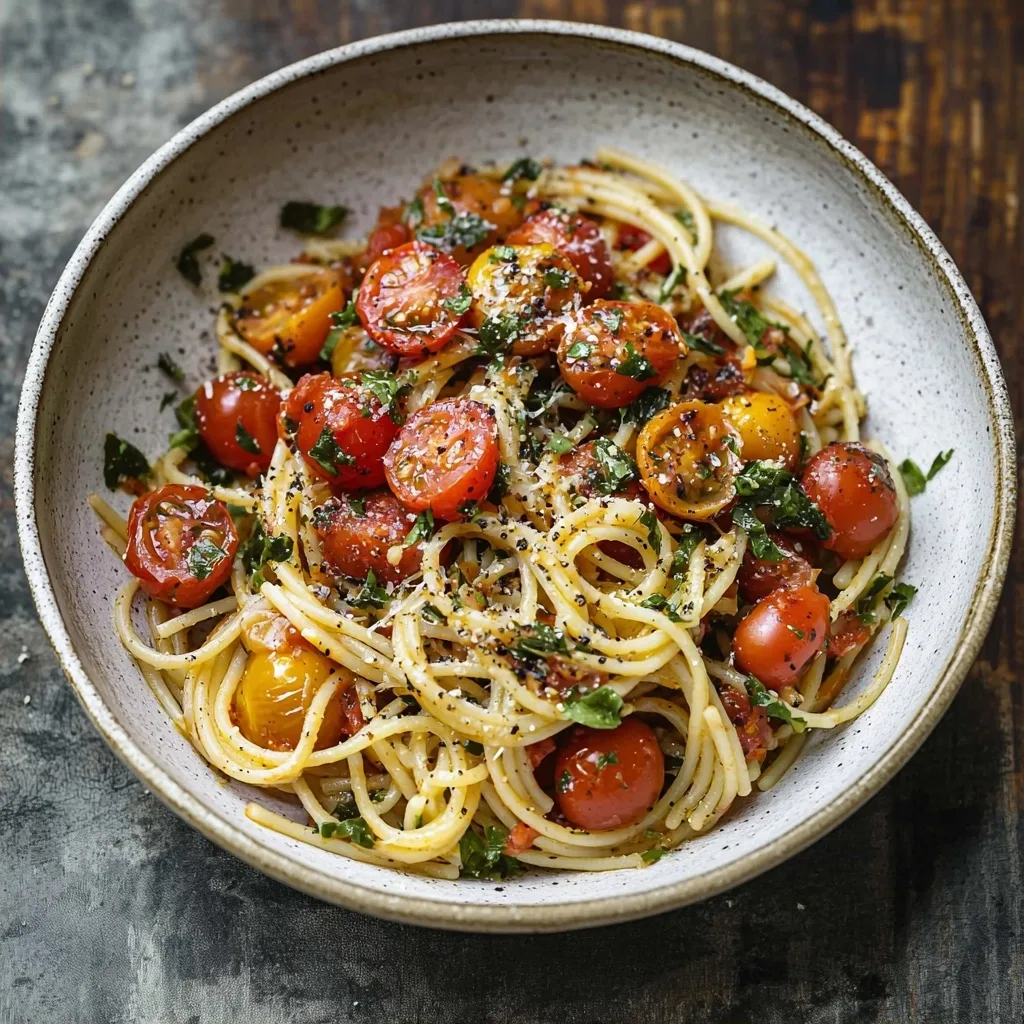 Easy Cherry Tomato Bruschetta Pasta Recipe